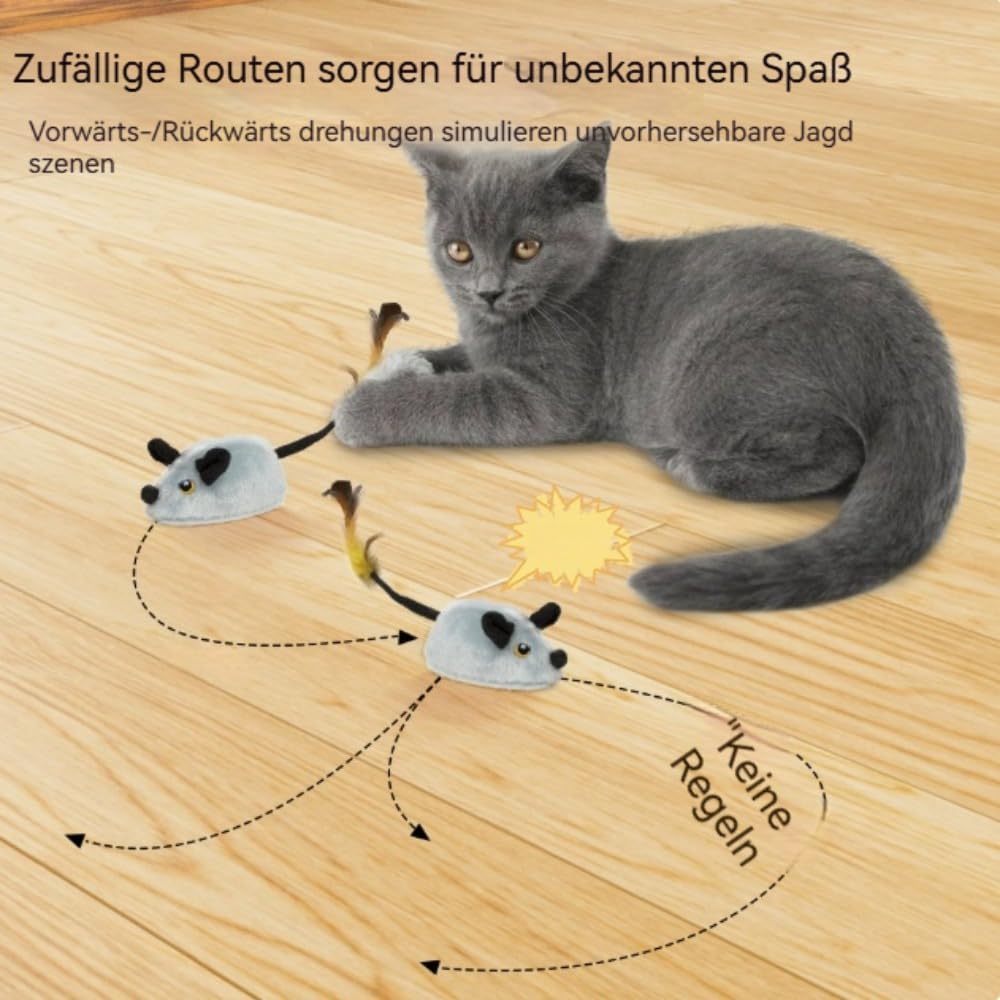 Interaktive Katzen-Spielmaus mit Fernbedienung, waschbar (gelb)