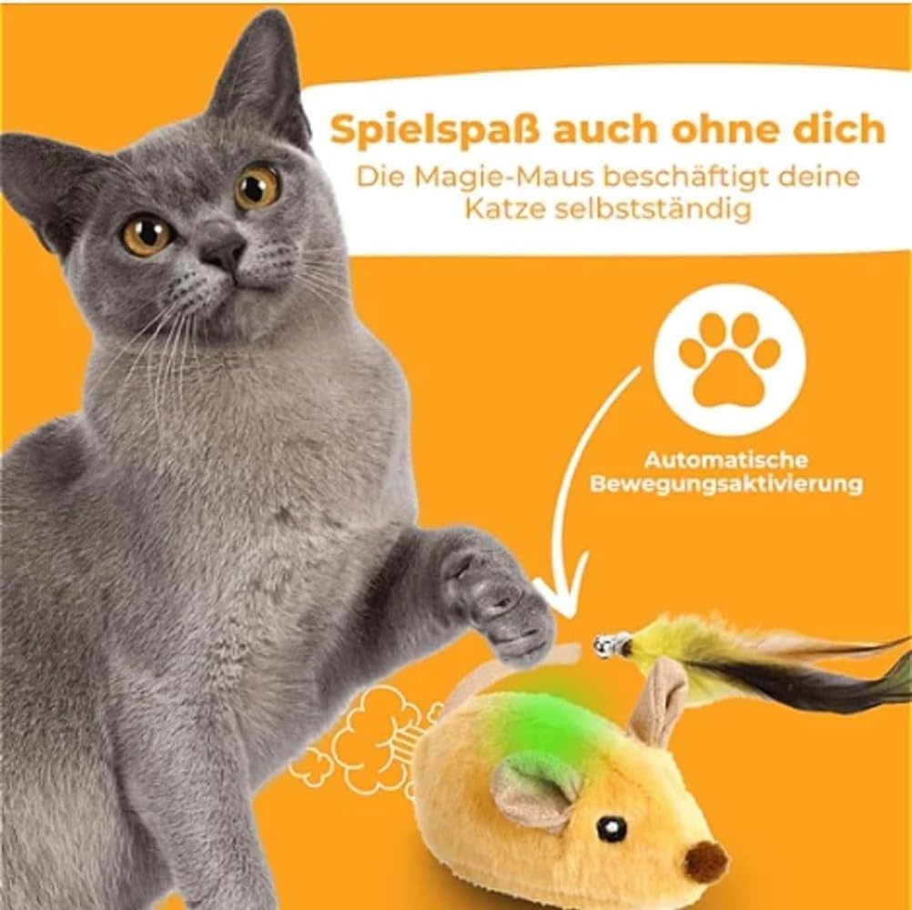 Interaktive Katzen-Spielmaus mit Fernbedienung, waschbar (gelb)