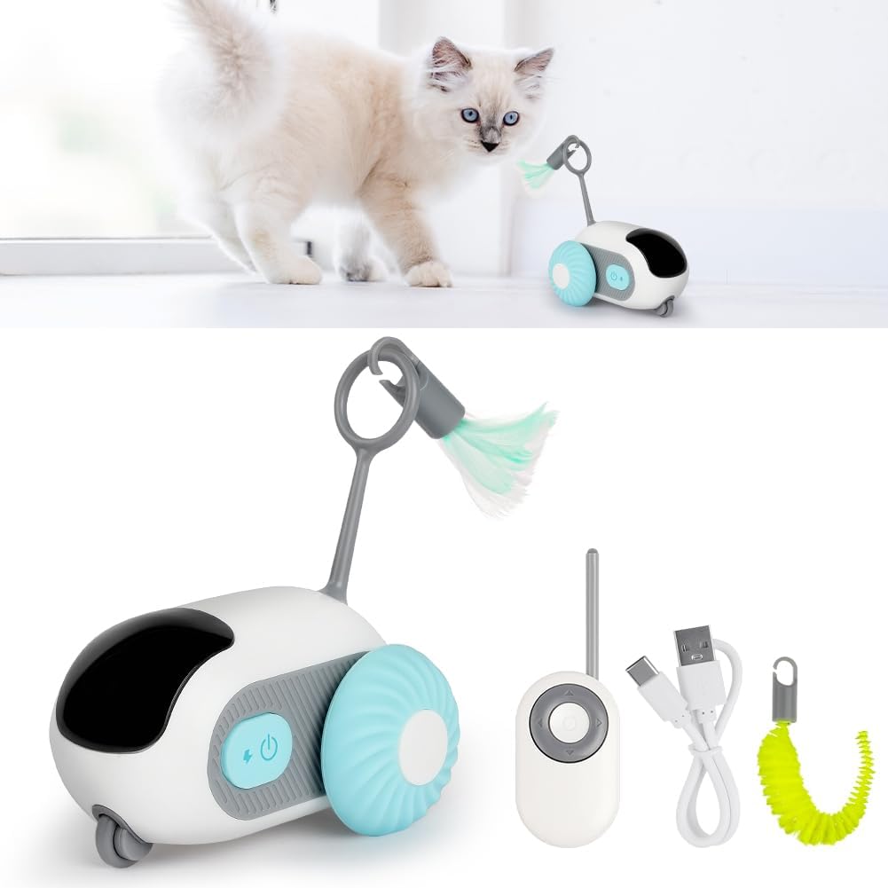 Interaktives Katzenspielzeug mit Fernbedienung - intelligenter, USB wiederaufladbarer Katzenball