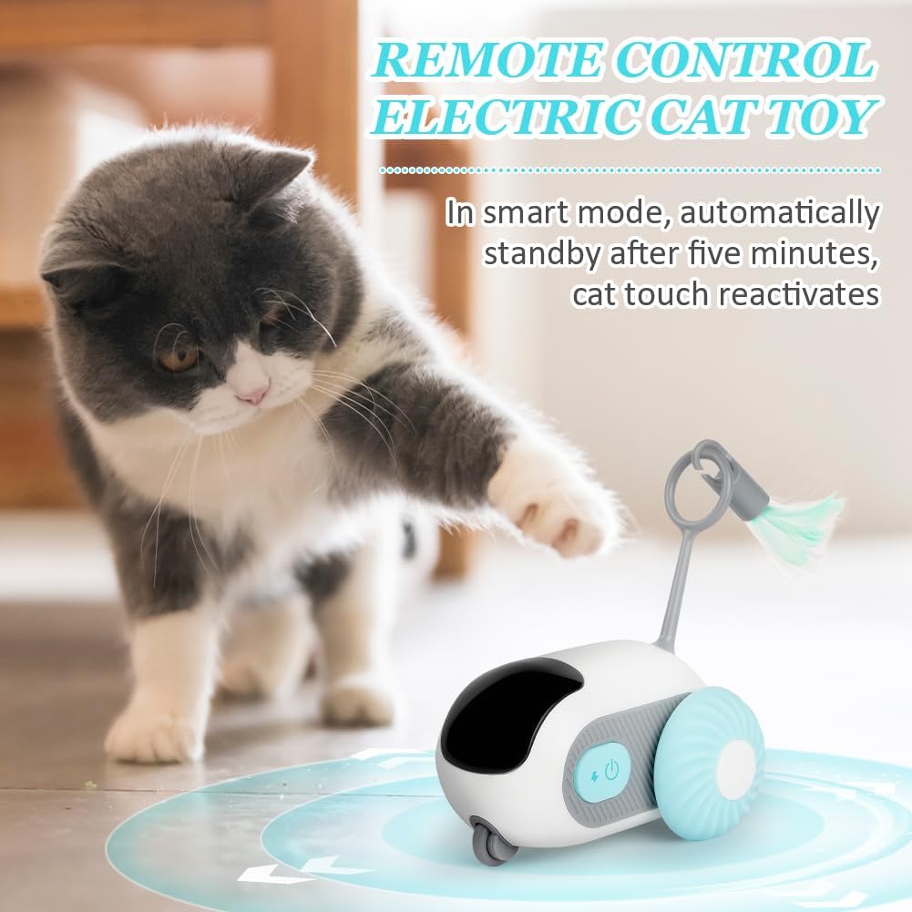 Interaktives Katzenspielzeug mit Fernbedienung - intelligenter, USB wiederaufladbarer Katzenball