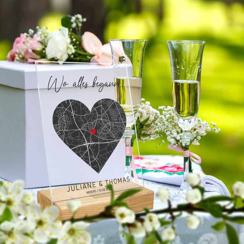 Personalisierte Gravur Geschenke zum Jahrestag mit Koordinaten - Schwarz