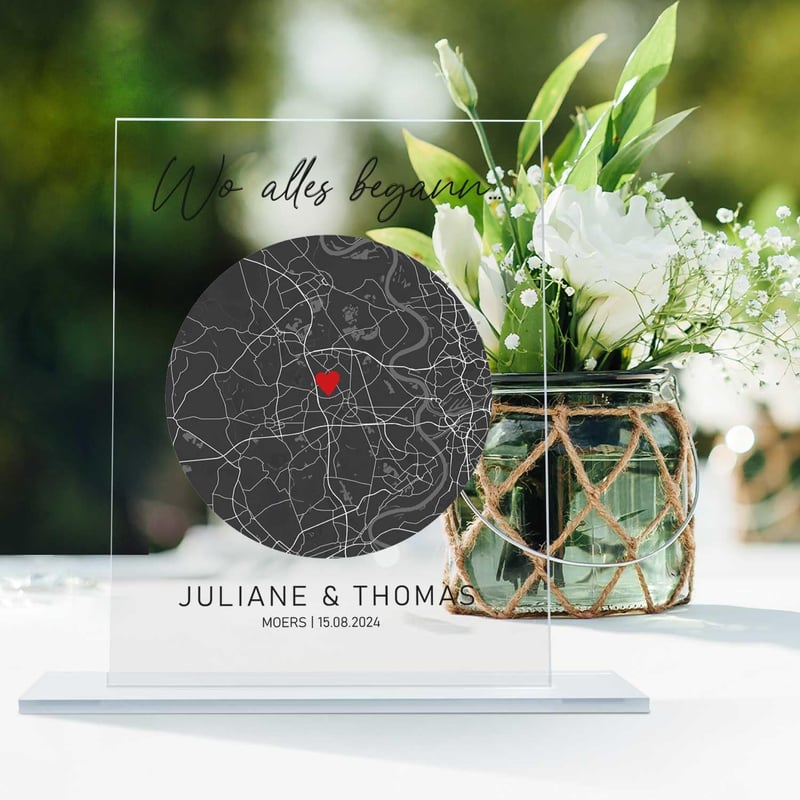 Personalisierte Gravur Geschenke zum Jahrestag mit Koordinaten - Schwarz