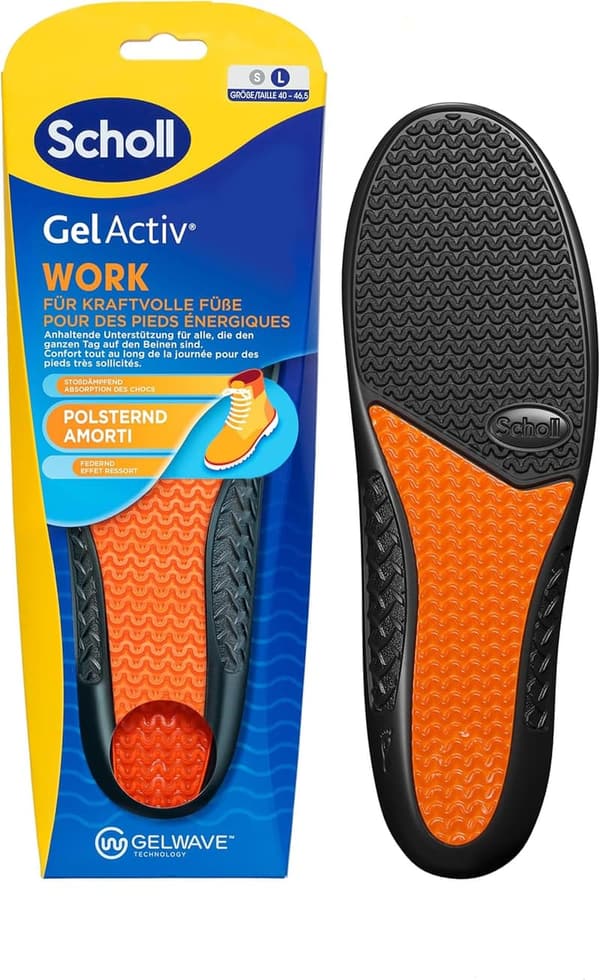 Scholl GelActiv Einlegesohlen für Arbeitsschuhe, Größe 40-46,5