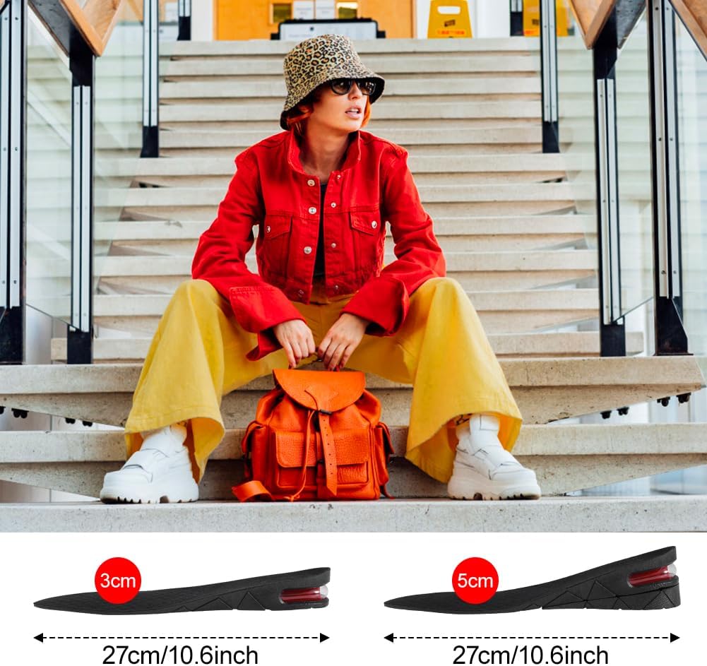 Bequeme 2-Schicht Einlegesohle zur Höhenverstellung für Unisex (3-5cm)