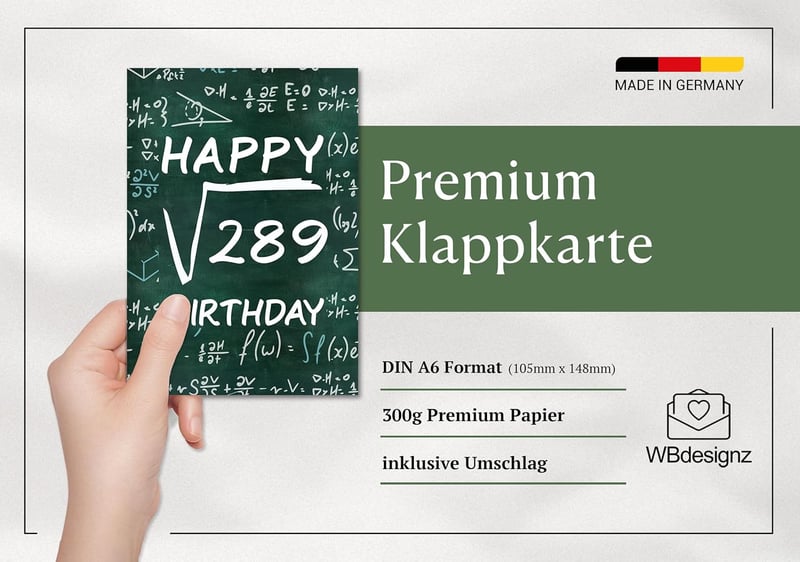 Witzige Geburtstagkarte Mathe 