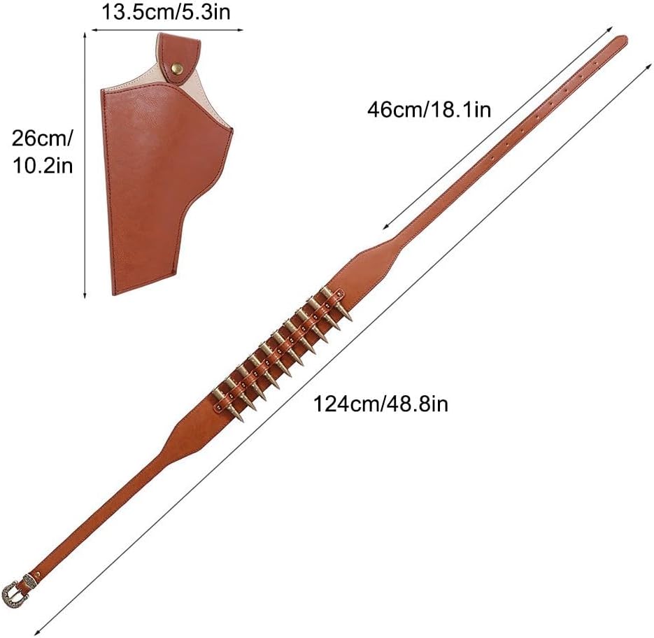 Vintage Leder Doppel-Pistolenholster für Maskerade und Jagd