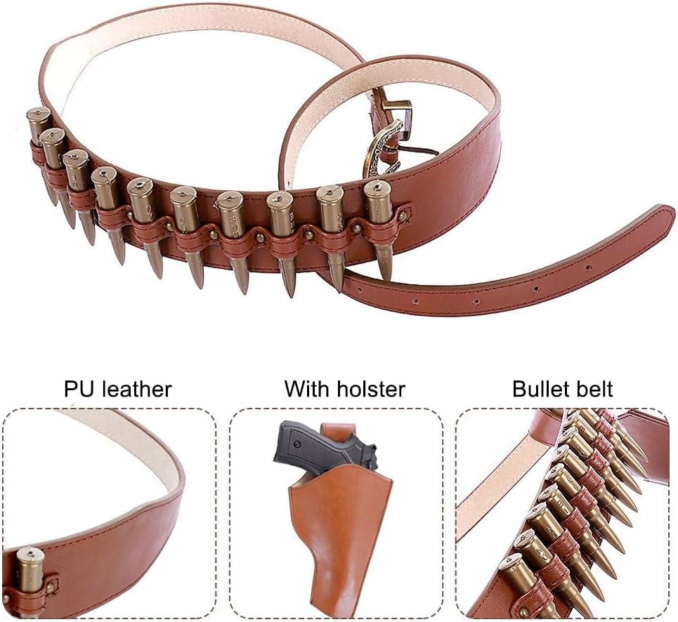 Vintage Leder Doppel-Pistolenholster für Maskerade und Jagd