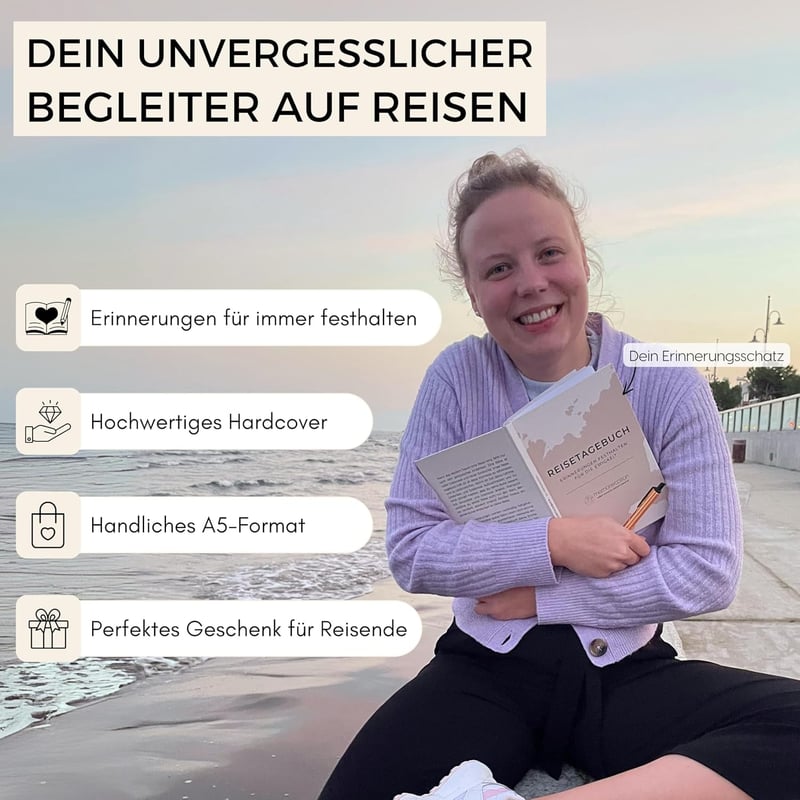 Reisetagebuch A5 – Inspirierendes Journal für Weltenbummler