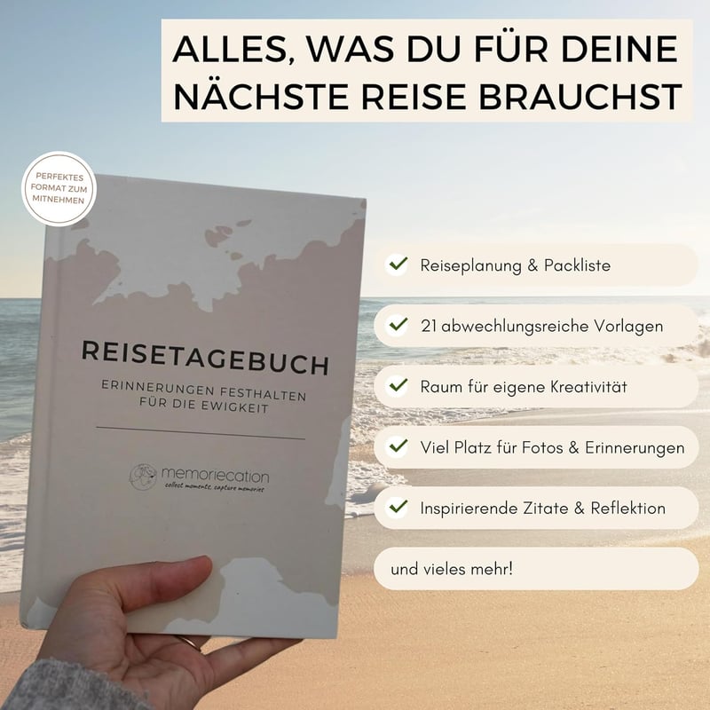 Reisetagebuch A5 – Inspirierendes Journal für Weltenbummler