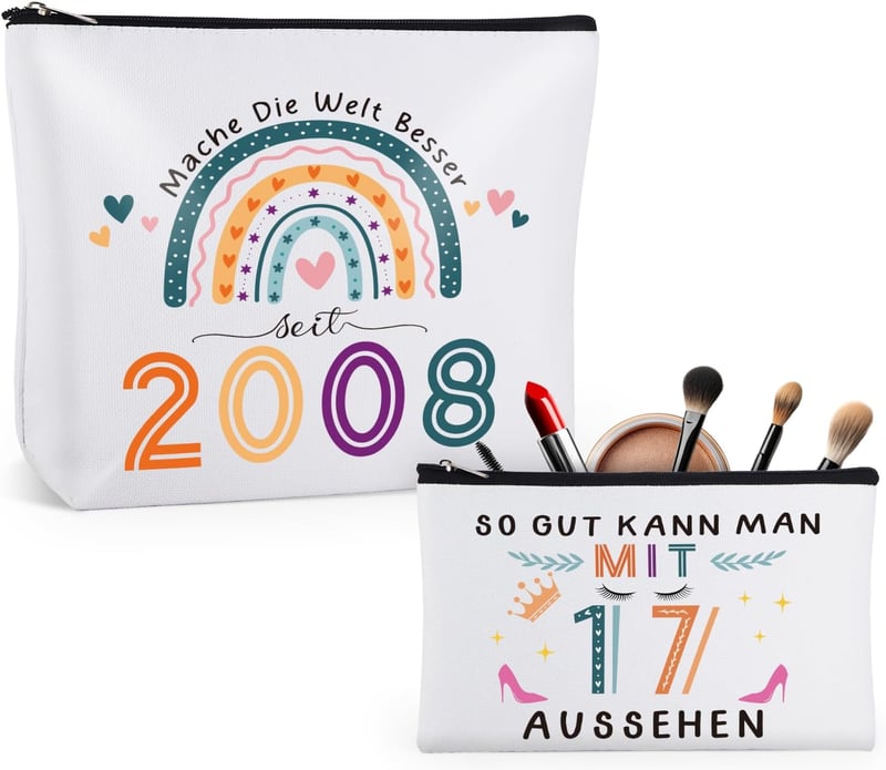 Kulturbeutel Set für 17. Geburtstagsgeschenk für Mädchen, wasserdicht