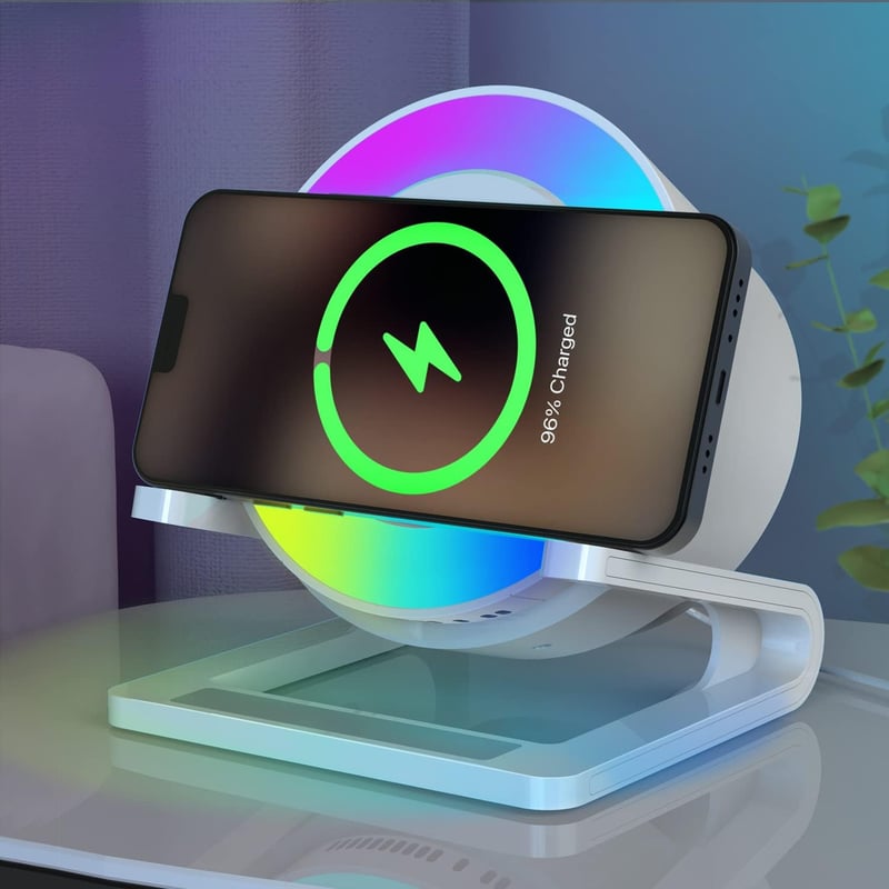 Bluetooth Lautsprecher mit Nachtlicht und Wireless Charger für Männer und Frauen