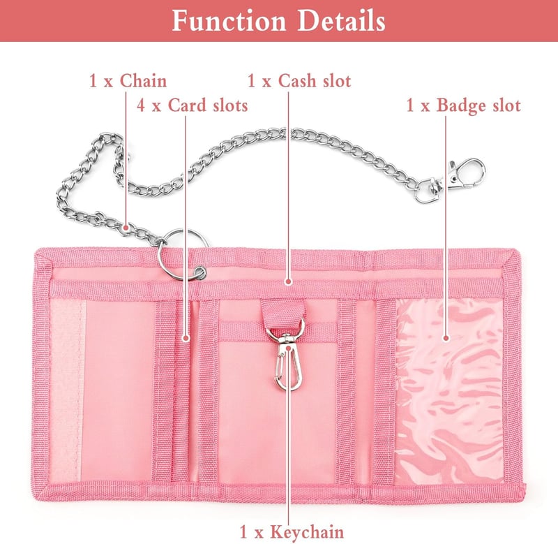 Camo Rosa Kinder Geldbörse mit Kette und Reißverschluss