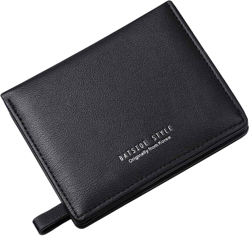 Kleine schwarze Leder-Geldbörse für Damen mit Münzfach