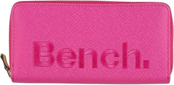 Grosse Damen Geldbörse mit Reißverschluss in Pink