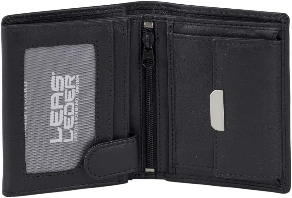 Echtleder Mini Geldbörse im Hochformat – schwarz und extra dünn