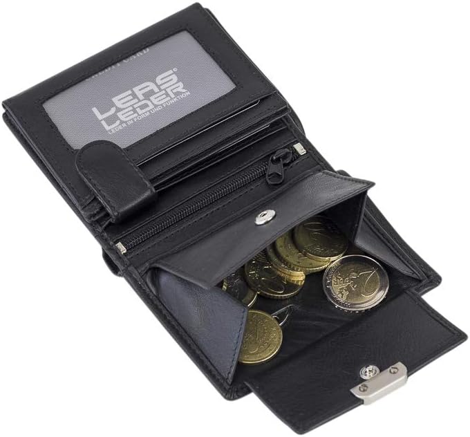 Echtleder Mini Geldbörse im Hochformat – schwarz und extra dünn