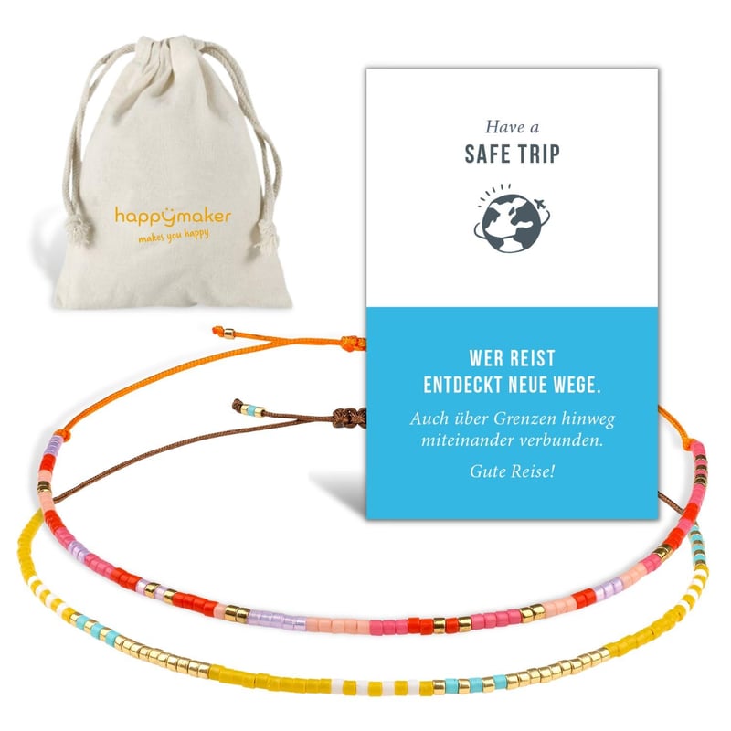 Gute Reise Armbänder aus Miyuki Perlen für Frauen, handgefertigt in Deutschland