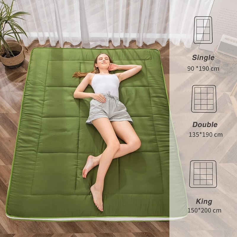 Gepolsterte Futonmatratze 135x190 cm für Gäste und Camping