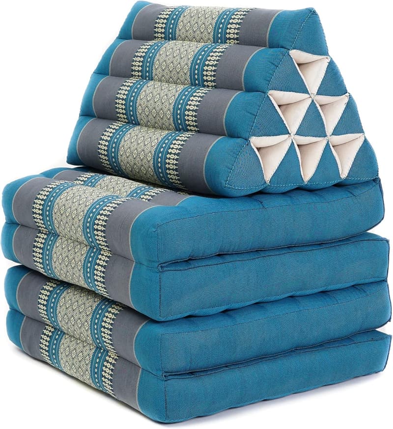 Bequeme Japanische Bodenmatratze mit Dreieckskissen, XL 225 x 50 cm