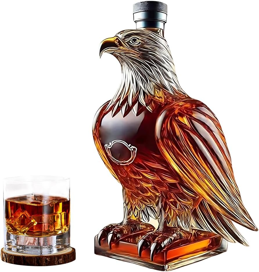 Adler Whiskey Dekanter mit Gläsern - Geschenk für Whisky-Liebhaber