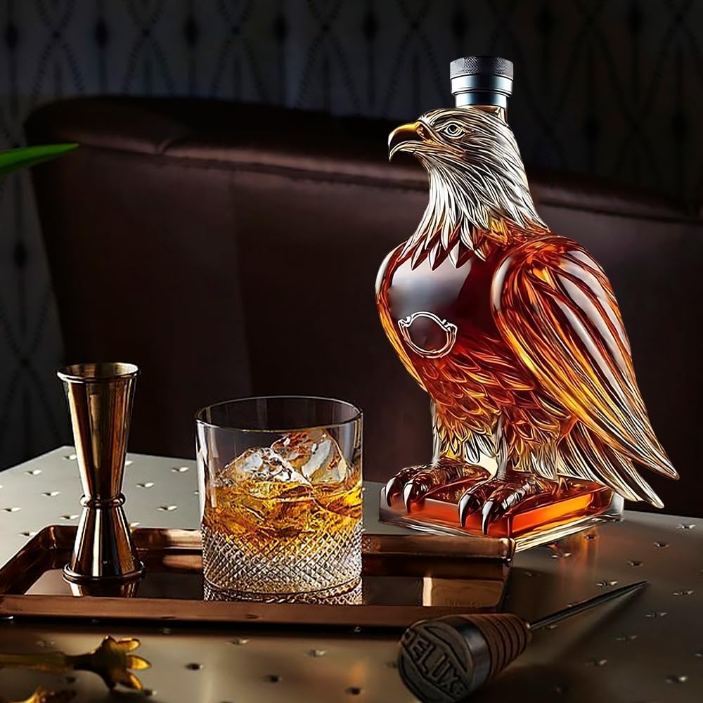Adler Whiskey Dekanter mit Gläsern - Geschenk für Whisky-Liebhaber