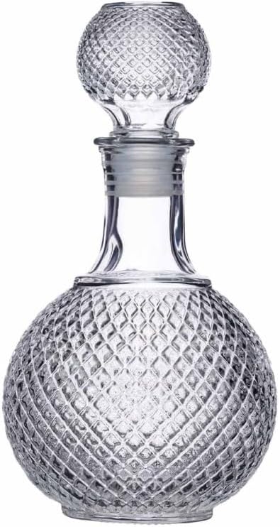 Whisky- und Brandy-Karaffe aus geschliffenem Glas, 1L mit Silikondichtung