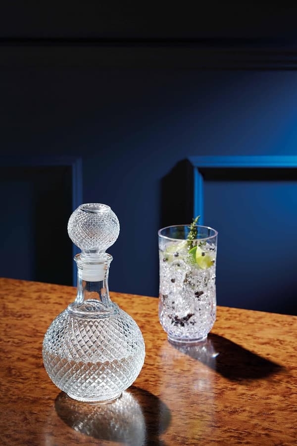 Whisky- und Brandy-Karaffe aus geschliffenem Glas, 1L mit Silikondichtung