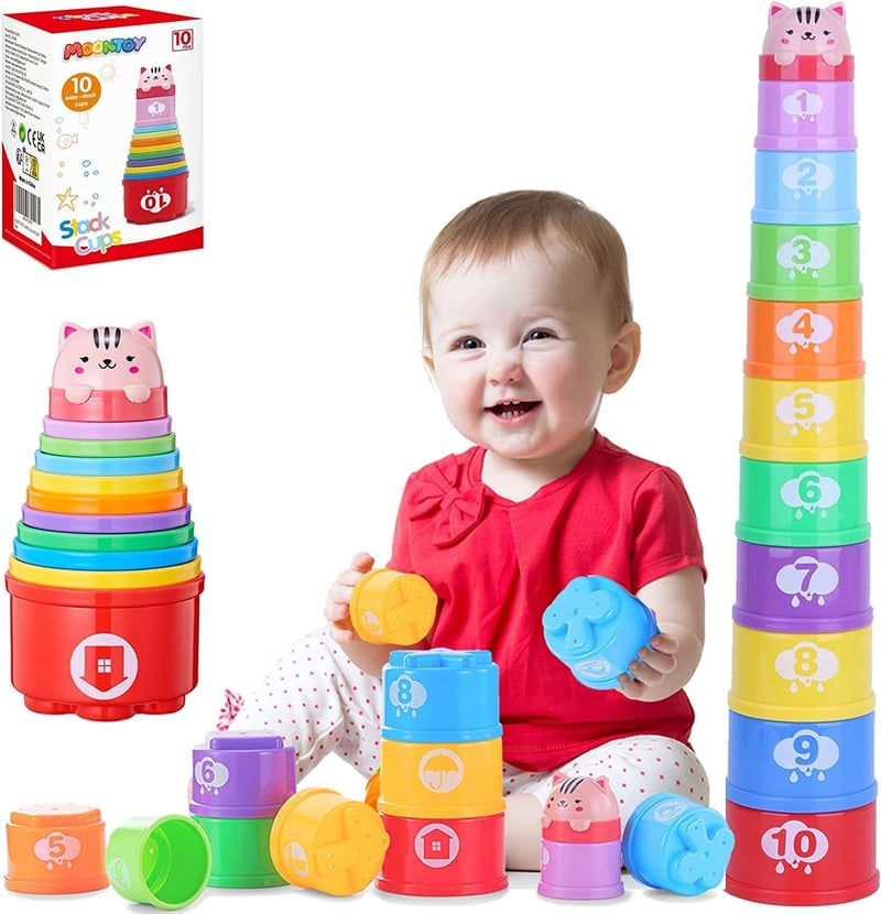 Stapelturm Spielzeug für Babys ab 1 Jahr, 11-teiliges Set