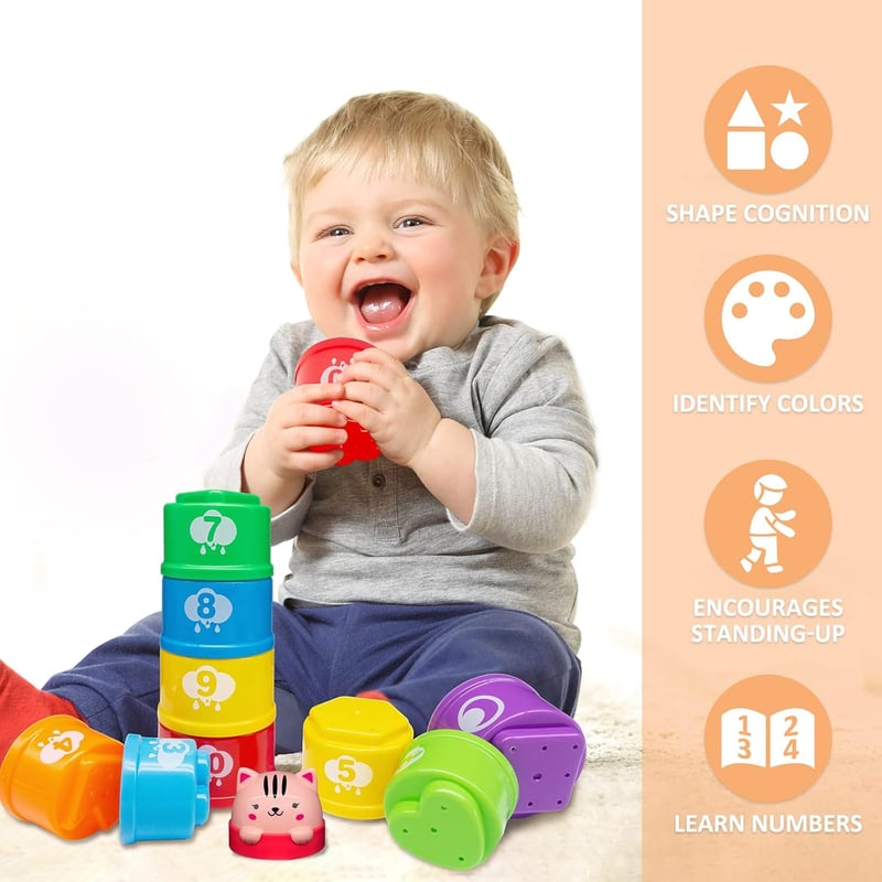 Stapelturm Spielzeug für Babys ab 1 Jahr, 11-teiliges Set