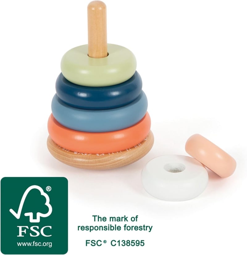 Stapelturm „Arctic“ aus FSC®-zertifiziertem Holz für Kinder ab 12 Monaten