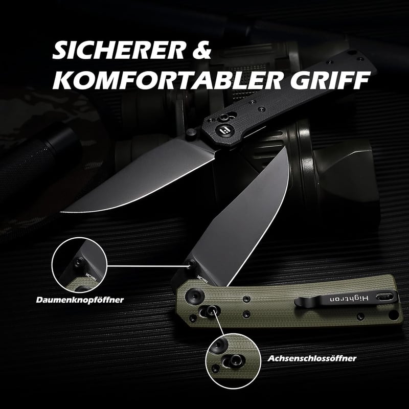 Hightron Pathwright Klappmesser 14C28N mit G10-Griff, grün