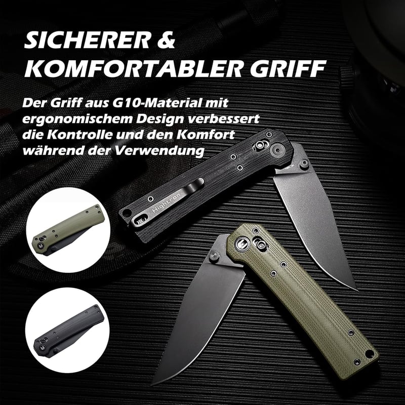 Hightron Pathwright Klappmesser 14C28N mit G10-Griff, grün