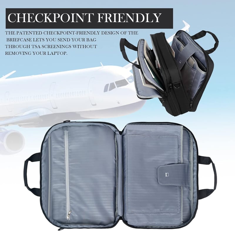 Wasserdichte 17 Zoll Laptoptasche für Herren und Damen, erweiterbar