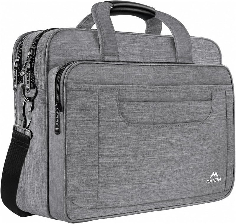 Multifunktionale Laptoptasche 15,6 Zoll für Herren und Damen, Grau