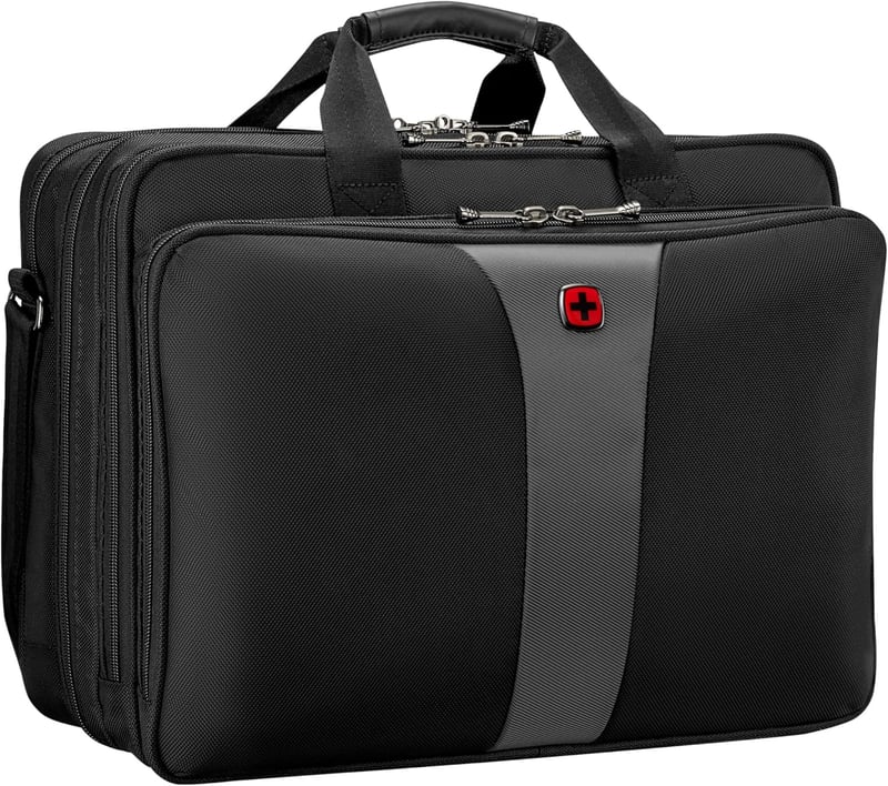 WENGER Legacy 17'' Umhängetasche für Laptop, Schwarz/Grau, 26 l