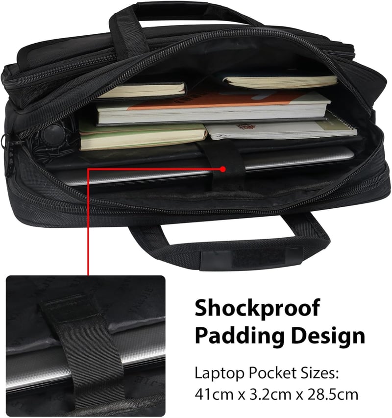 Wasserdichte 17 Zoll Laptoptasche für Herren – Aktentasche für Büro und Reisen