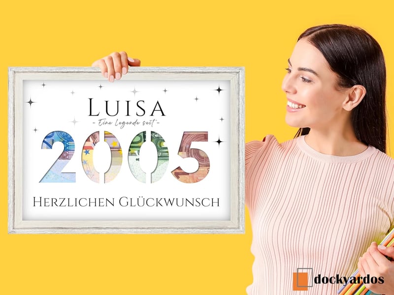 Personalisierbares Geldgeschenk zum 20. Geburtstag für alle
