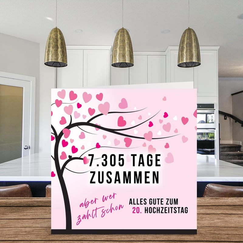 20. Hochzeitstag Karte - Lustige Glückwünsche für Paare, 145mm
