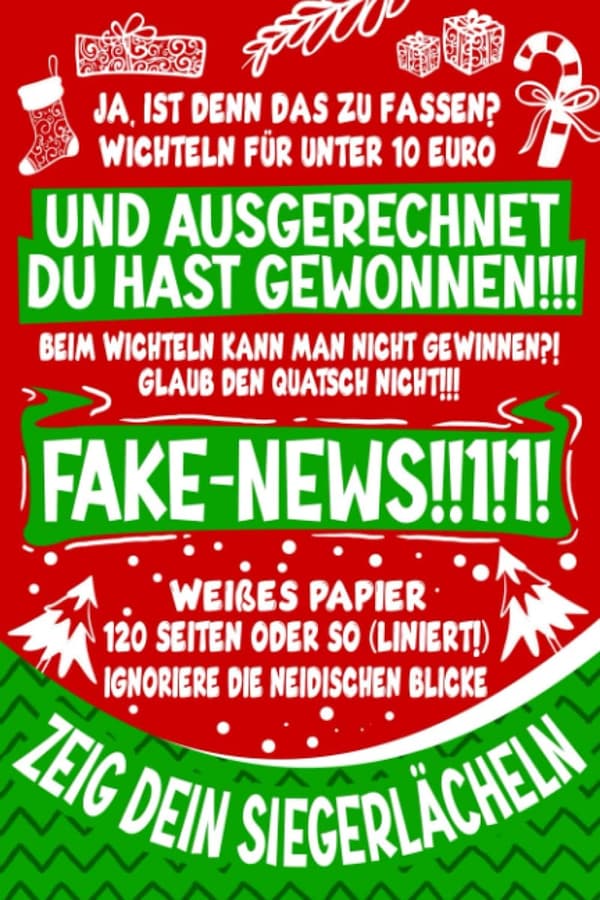 Witziges Wichtelgeschenk: Liniertes Notizbuch unter 10 Euro für Kollegen