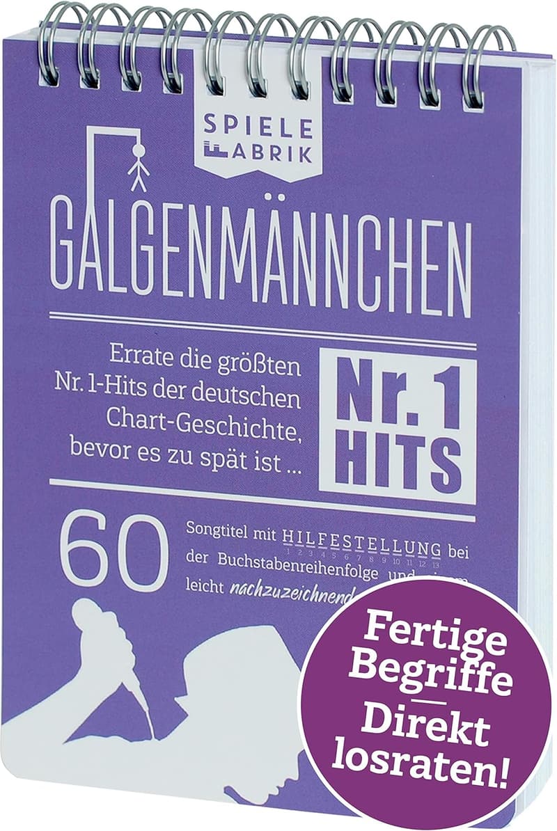Musikspiel GALGENMÄNNCHEN – Reisespiel für Musikfans im A6-Format