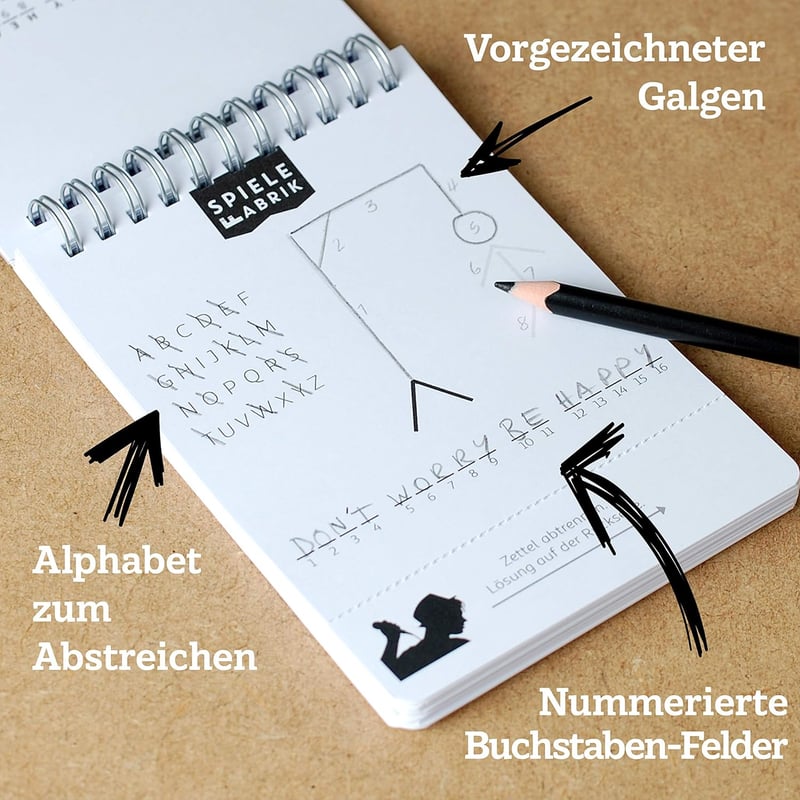 Musikspiel GALGENMÄNNCHEN – Reisespiel für Musikfans im A6-Format