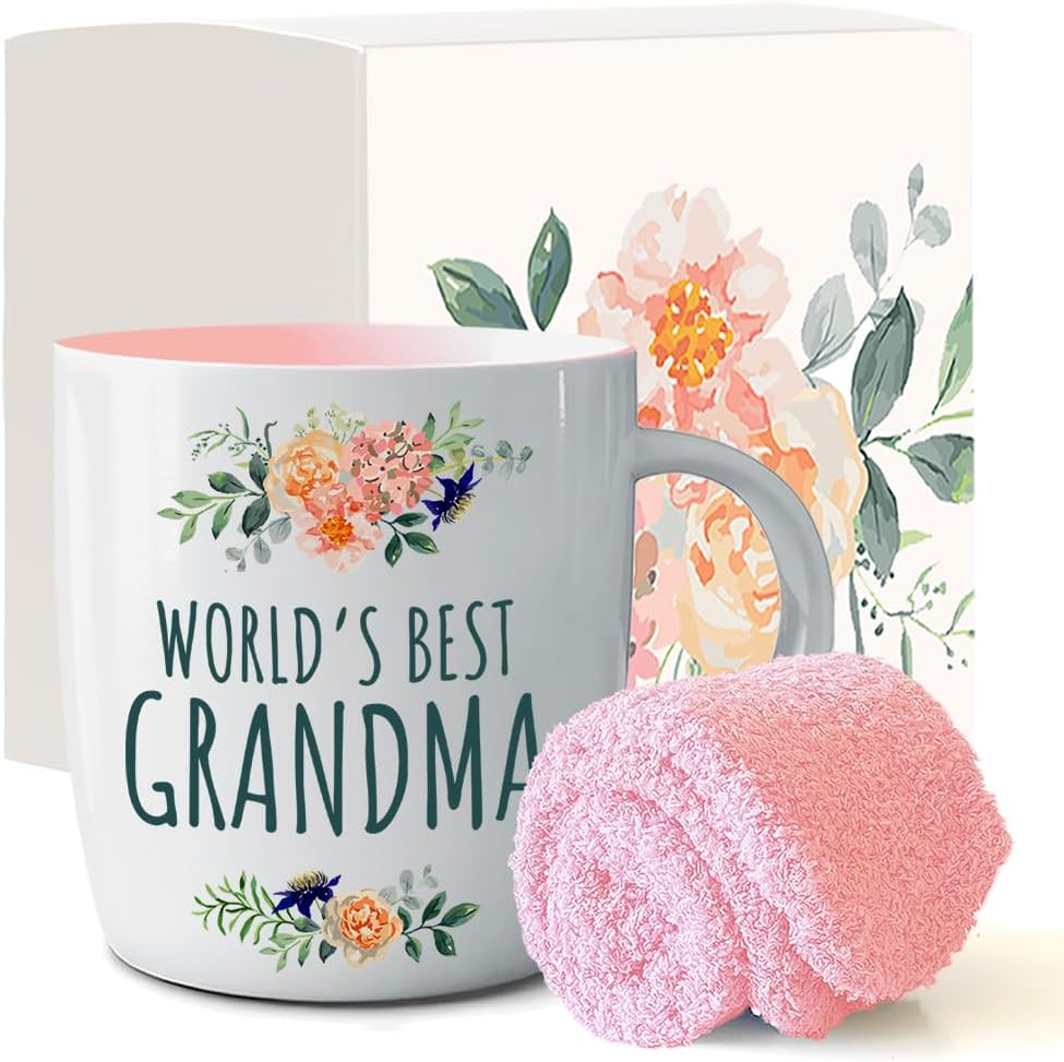 Beste Oma der Welt Geschenkset: Tasse & Socken, Keramik, 380ML