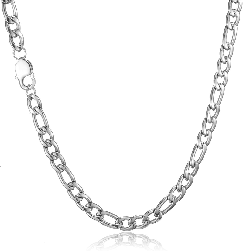 Figaro Kette aus Edelstahl für Männer - 18-26 Zoll Geschenk