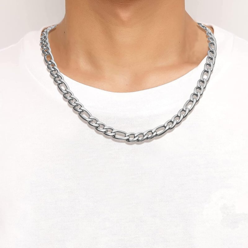 Figaro Kette aus Edelstahl für Männer - 18-26 Zoll Geschenk
