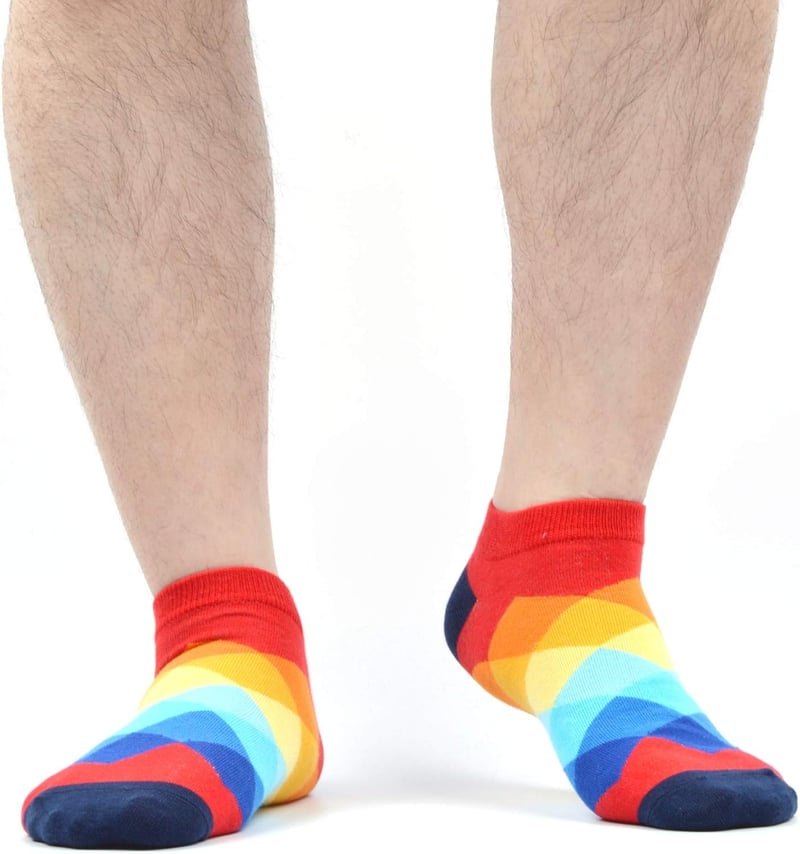 Bunte Baumwolle Knöchelsocken für Herren - 12 Paar