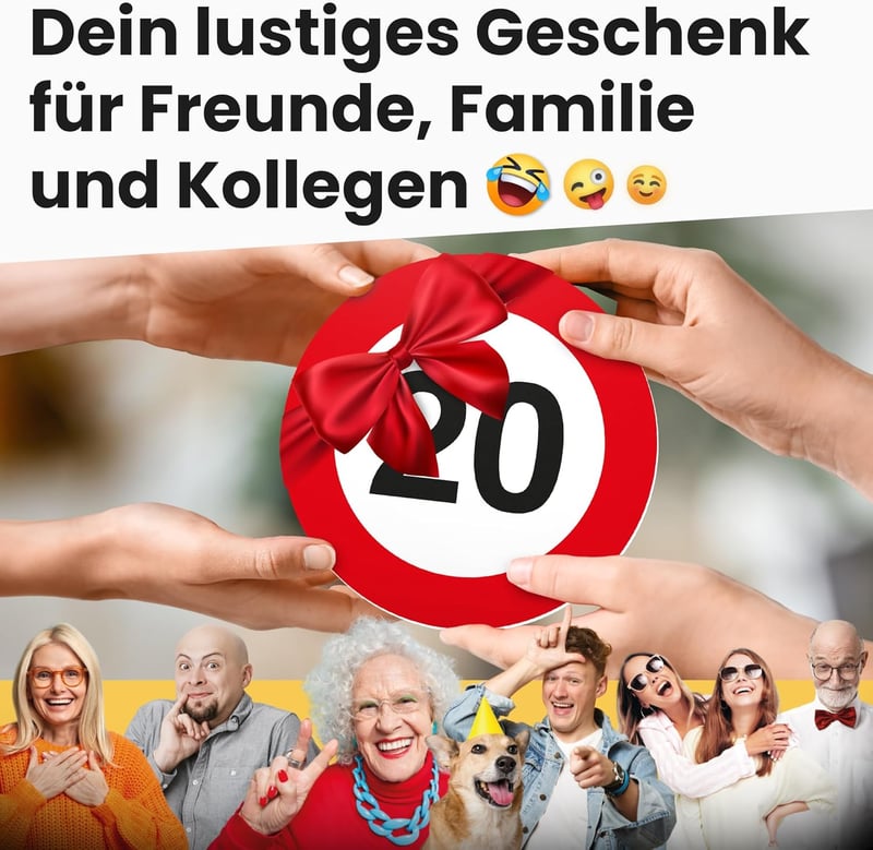 Verkehrsschild zum 20. Geburtstag – Originelles Geschenk und Partydeko