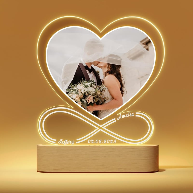 Personalisierte Acrylglas Fotolampe für Paare - Valentinstagsgeschenk