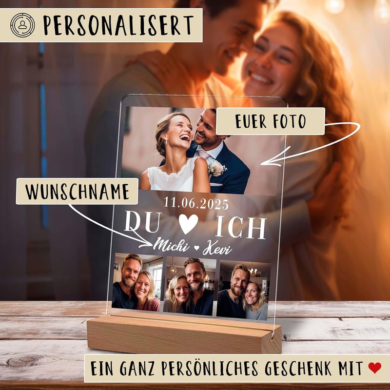 Personalisierte Fotogeschenke aus Acrylglas für Paare