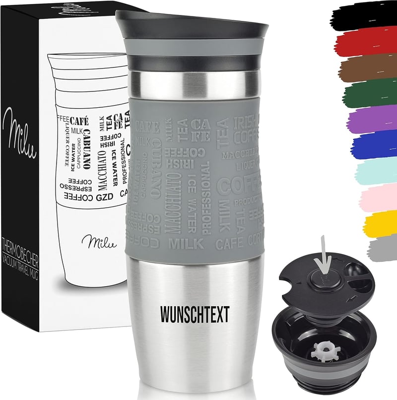 Thermobecher 370ml mit Gravur - Geschenkidee für Paare und Eltern