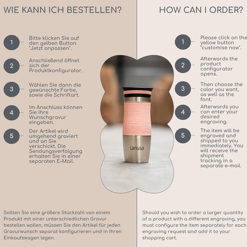 Thermobecher 370ml mit Gravur - Geschenkidee für Paare und Eltern